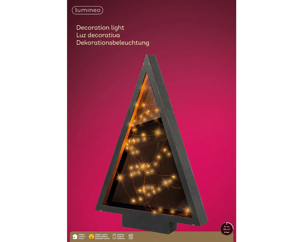 11" Micro LED Plywood Tree Frame Battery Operated - Image 2