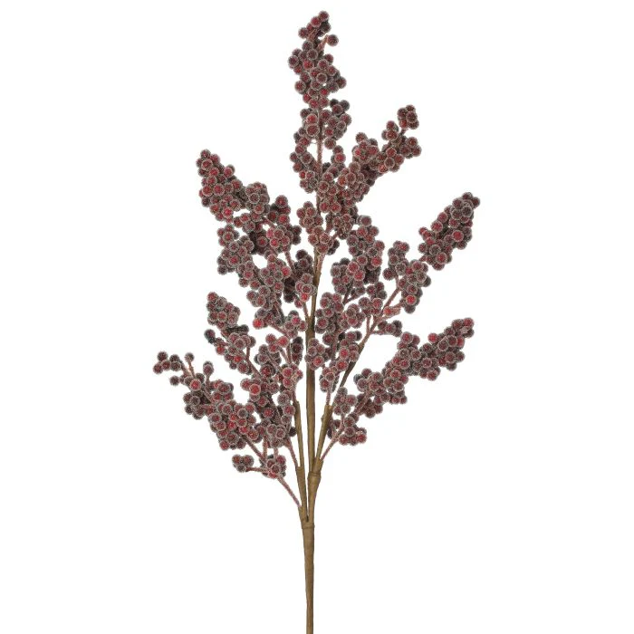 Mini Beaded Berry Spray, 27" (Burgundy)