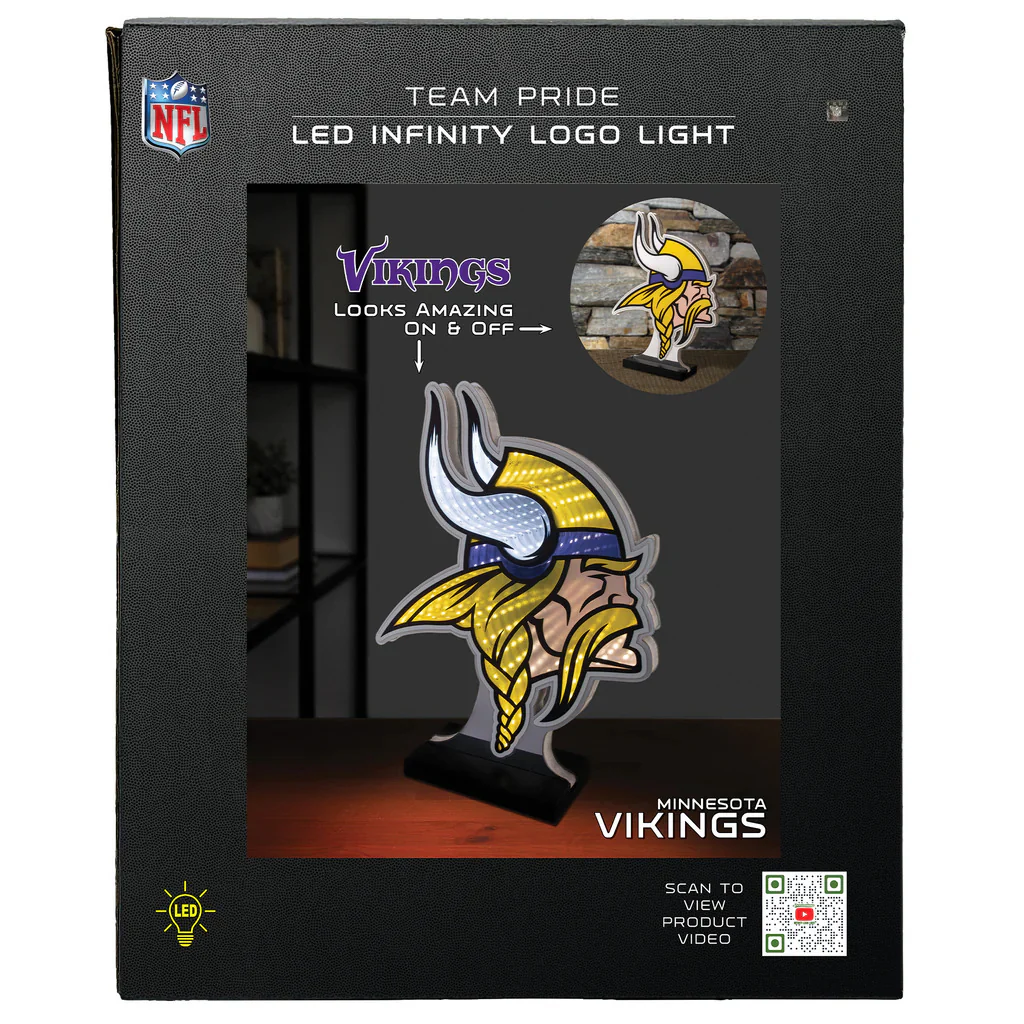 Minnesota Vikings LED Infinity Logo Light, Acrylic, w/UL Plug, 13.5" - Image 8