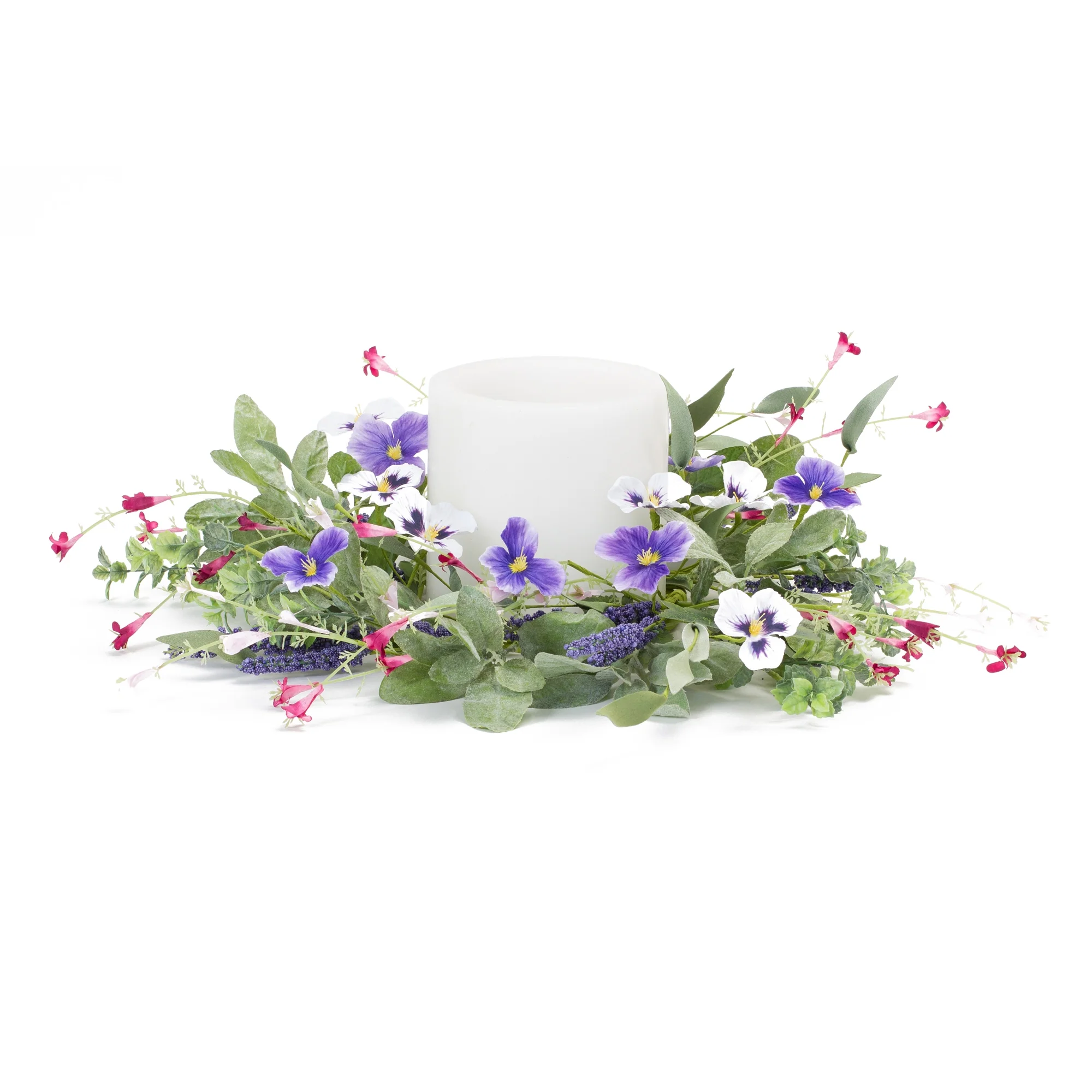 Mixed Pansy Candle Ring, 20"D