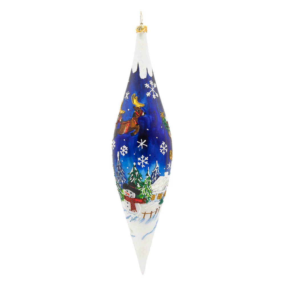 Moonlight Sleigh Ride Icicle Glass Ornament, 12" - Image 4