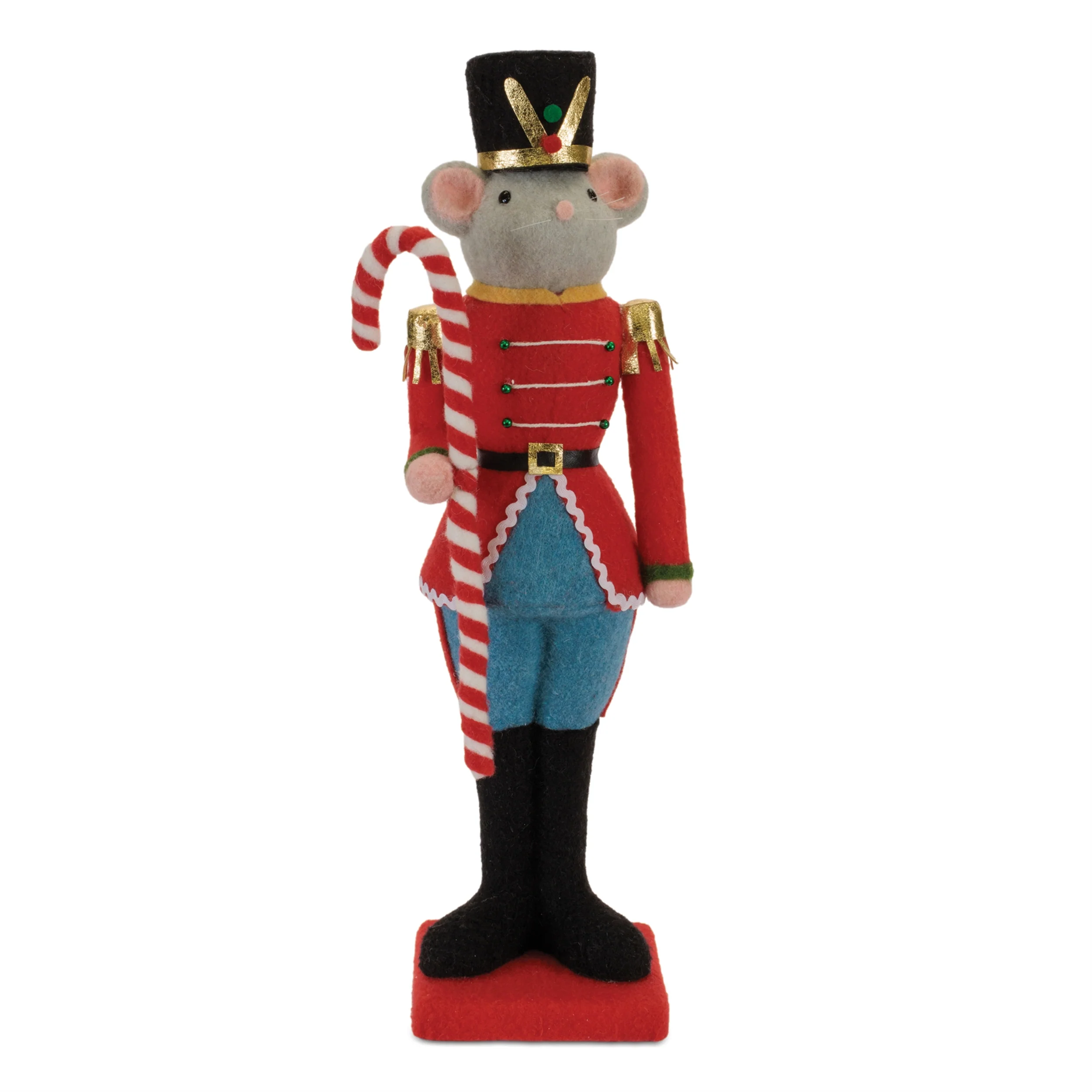 Mouse Soldier w/Candy Cane Figurine, 22"