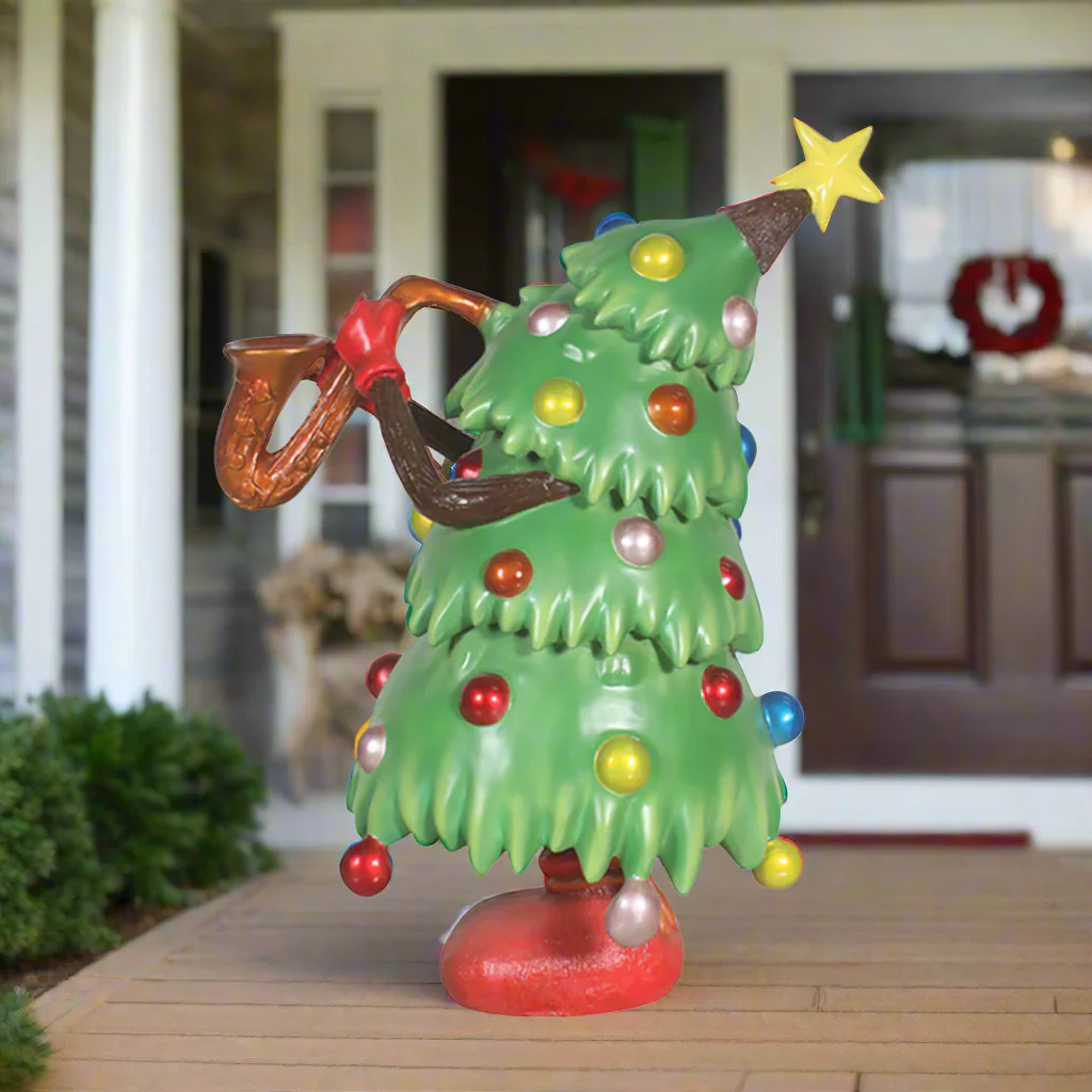 Large Fiberglass Mr. Green Sax Figure, 45" - Image 5