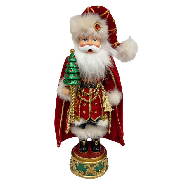 Musical Red King Santa Nutcracker Figurine, 12"