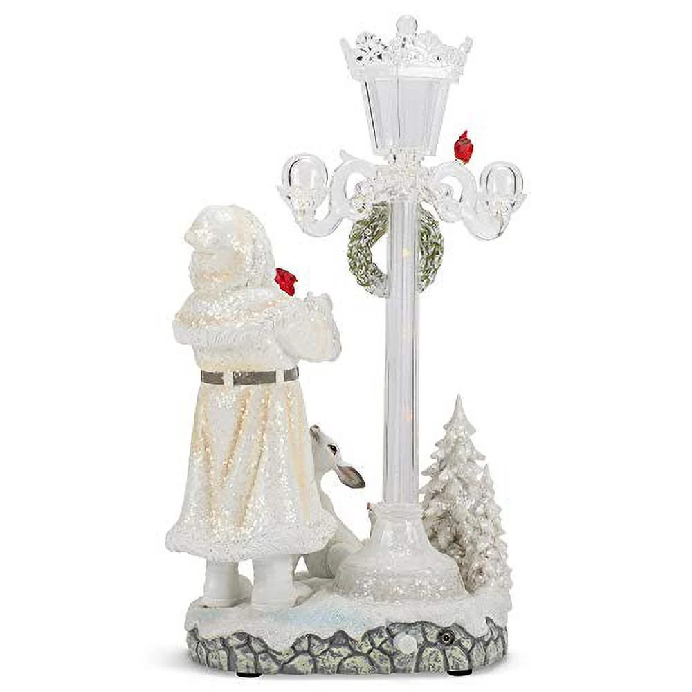 Musical Santa w/ Multicolor LED Light Post, 15.5" - Image 4