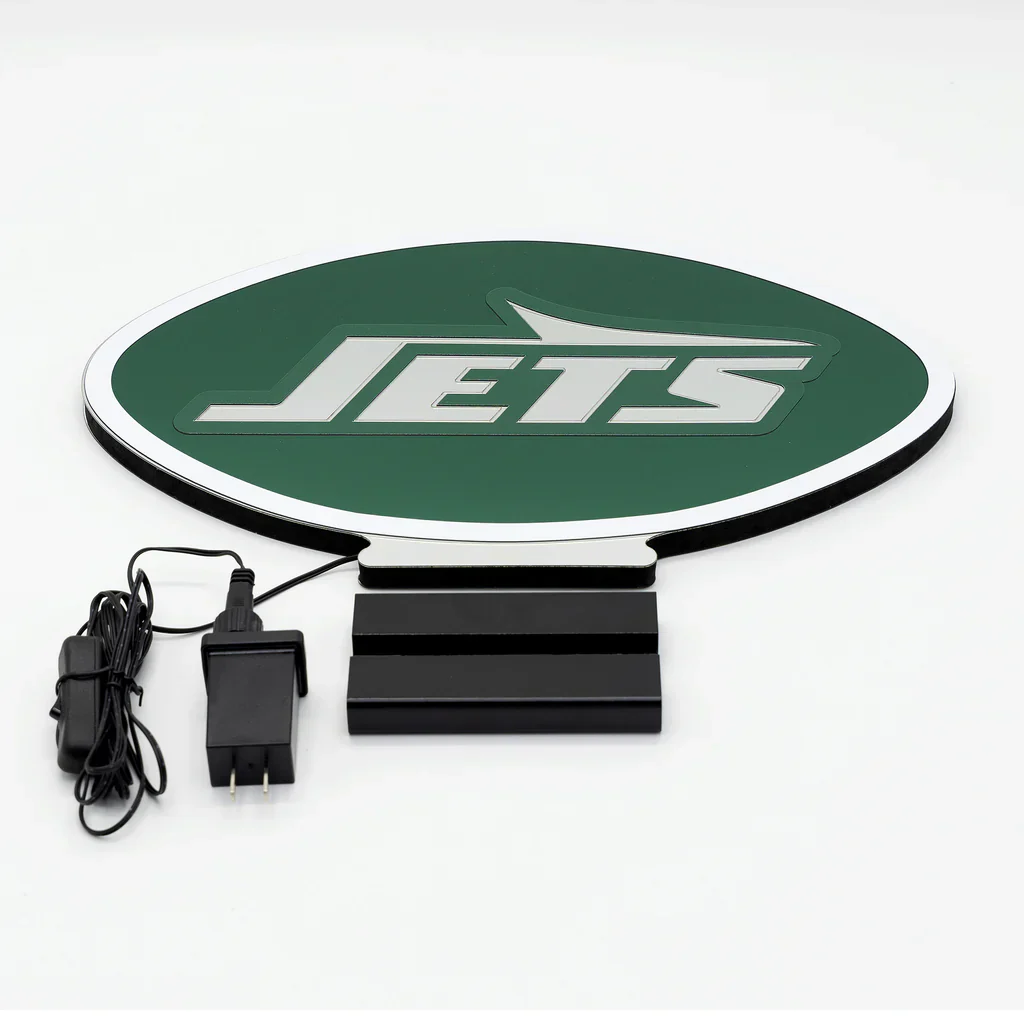 New York Jets LED Infinity Logo Light, Acrylic, w/UL Plug, 10.5" - Image 6