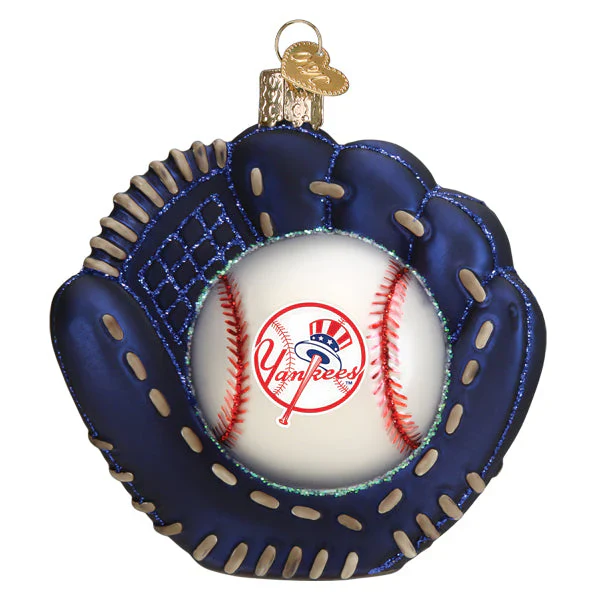 New York Yankees Baseball Mitt Ornament, 3.75" - Image 3
