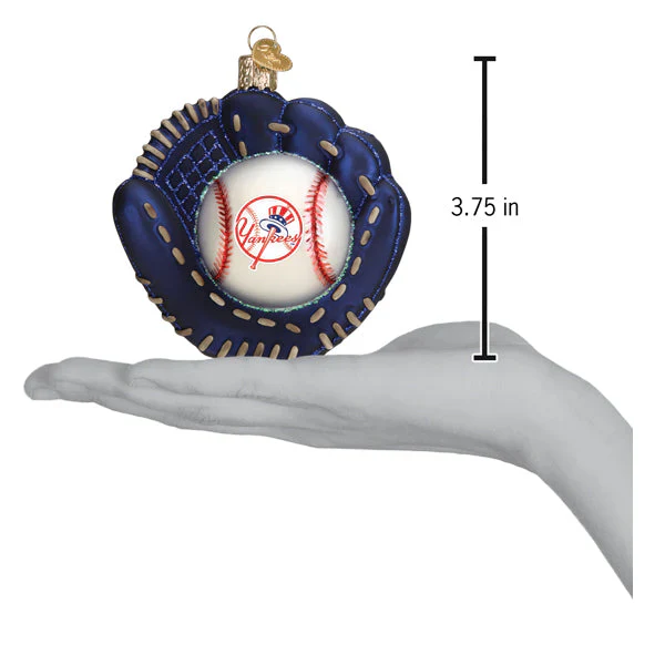 New York Yankees Baseball Mitt Ornament, 3.75" - Image 4