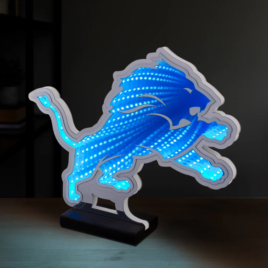 NFL Detroit Lions LED Infinity Logo Light, Acrylic, w/UL Plug, 13" - Image 4