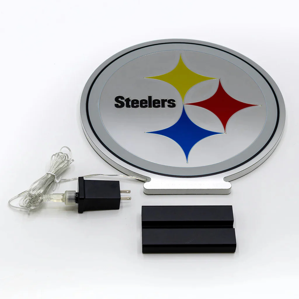 NFL Pittsburgh Steelers LED Infinity Logo Light, Acrylic, w/UL Plug, 13.5" - Image 6