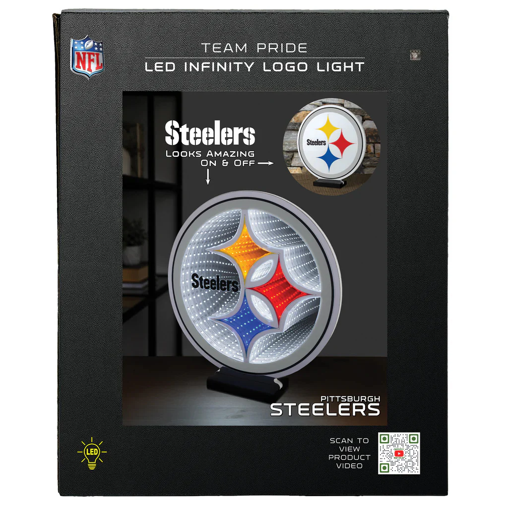 NFL Pittsburgh Steelers LED Infinity Logo Light, Acrylic, w/UL Plug, 13.5" - Image 8