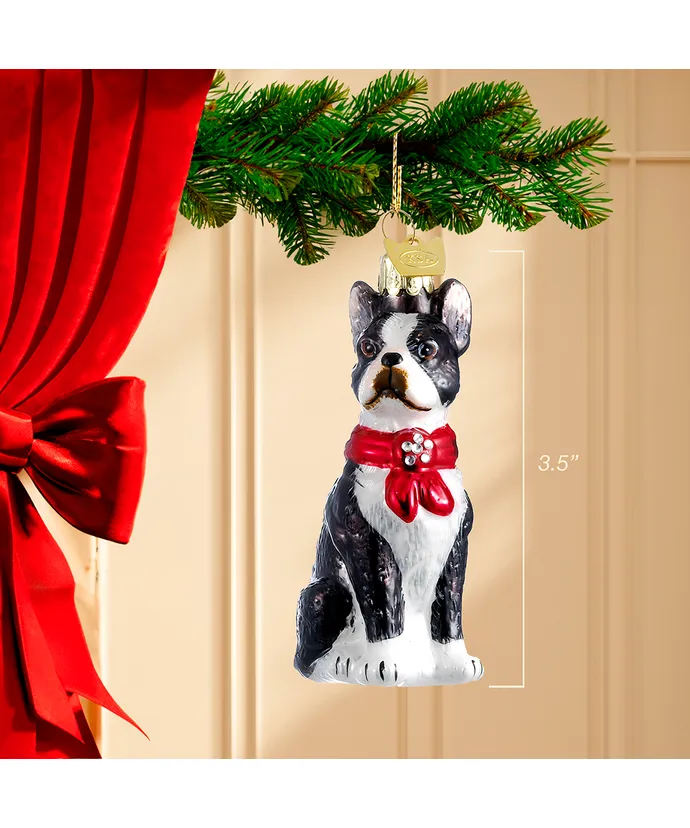 Noble Gems™ Boston Terrier Glass Ornament - Image 2