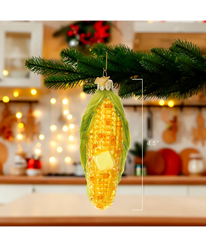 Noble Gemsâ„¢ Corn On The Cob Glass Ornament - Image 2