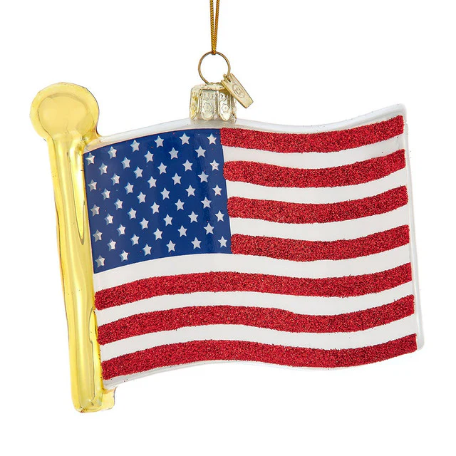 Noble Gems™ Glass American Flag Ornament, 4.5"