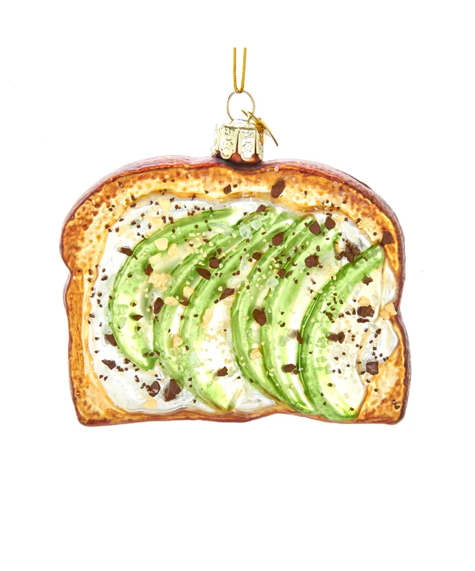 Noble Gemsâ„¢ Glass Avocado Toast Ornament