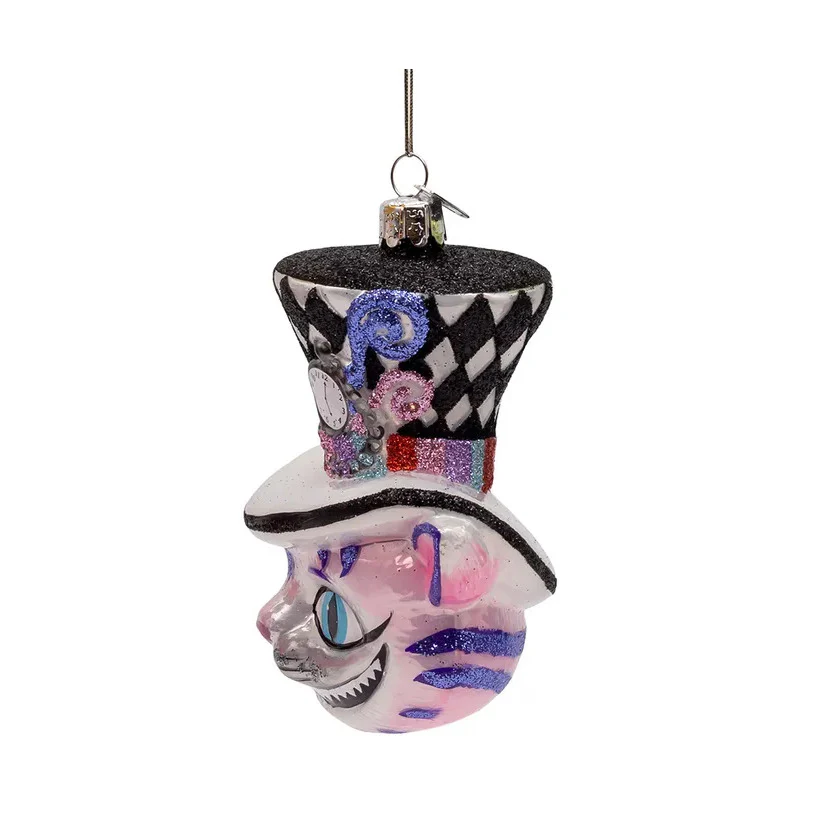 Noble Gems™ Glass Cheshire Cat Head Ornament, 4.5" - Image 4