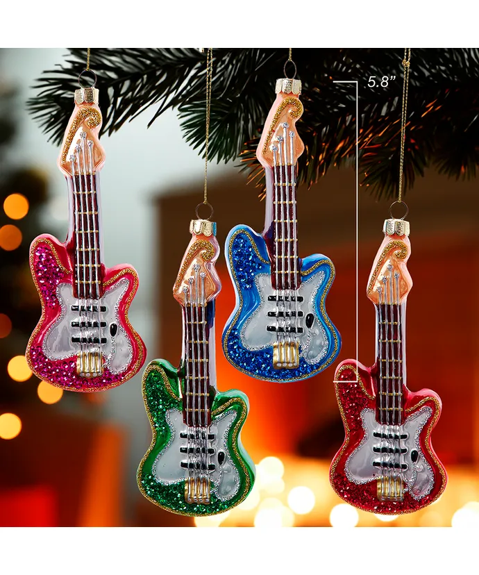 Noble Gems™ Glass Electric Guitar Ornament (4 Styles – Sold individually) - Image 2