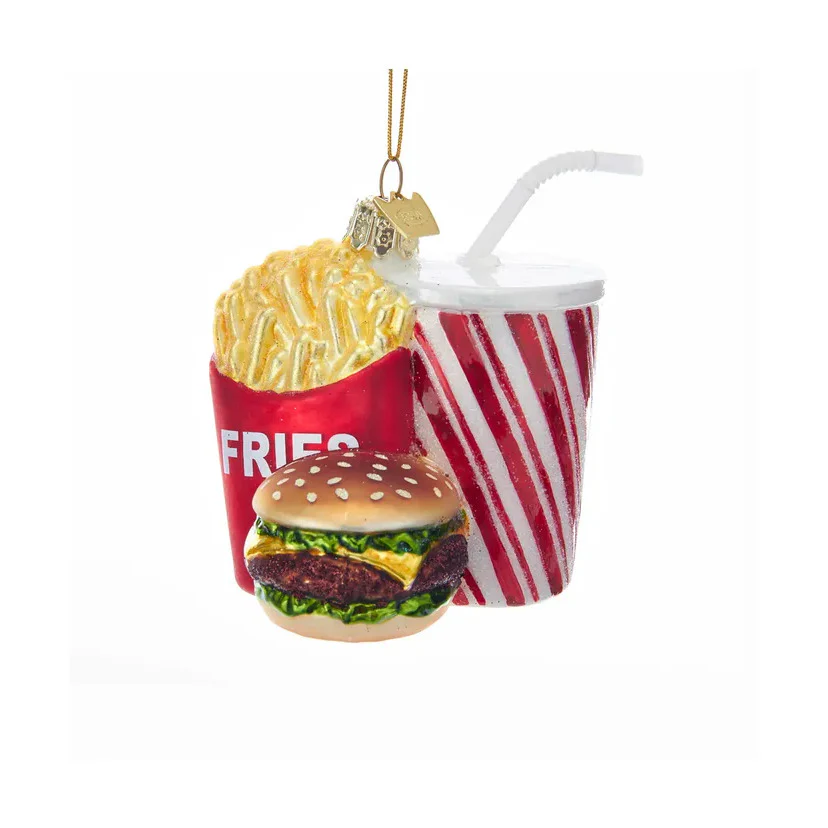 Noble Gemsâ„¢ Glass Fast Food Combo Ornament, 3.5"
