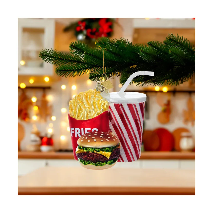 Noble Gemsâ„¢ Glass Fast Food Combo Ornament, 3.5" - Image 2