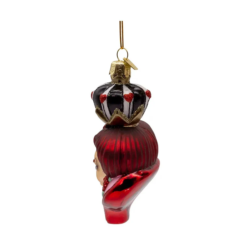 Noble Gems™ Glass Queen Of Hearts Head Ornament, 4.5" - Image 2