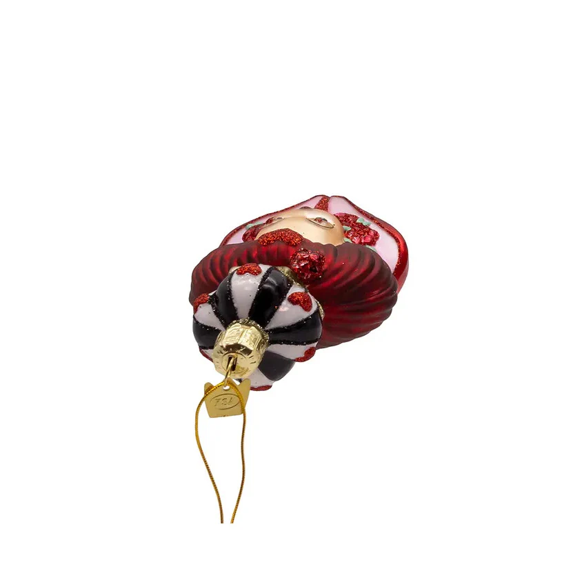 Noble Gems™ Glass Queen Of Hearts Head Ornament, 4.5" - Image 3