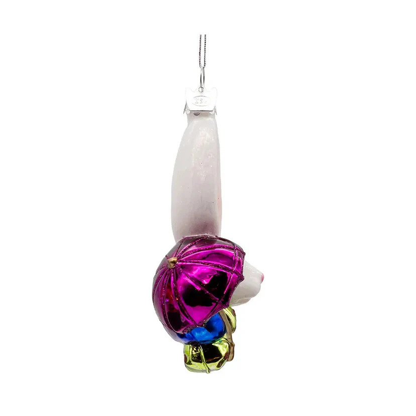 Noble Gems™ Glass White Rabbit Head Ornament, 4.5" - Image 2