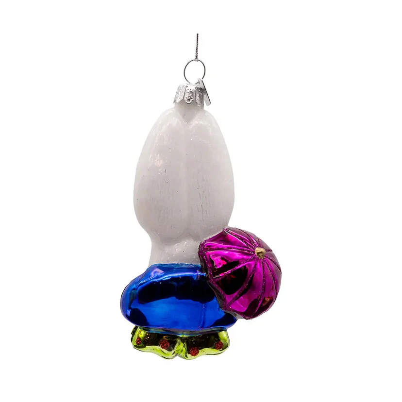 Noble Gems™ Glass White Rabbit Head Ornament, 4.5" - Image 3