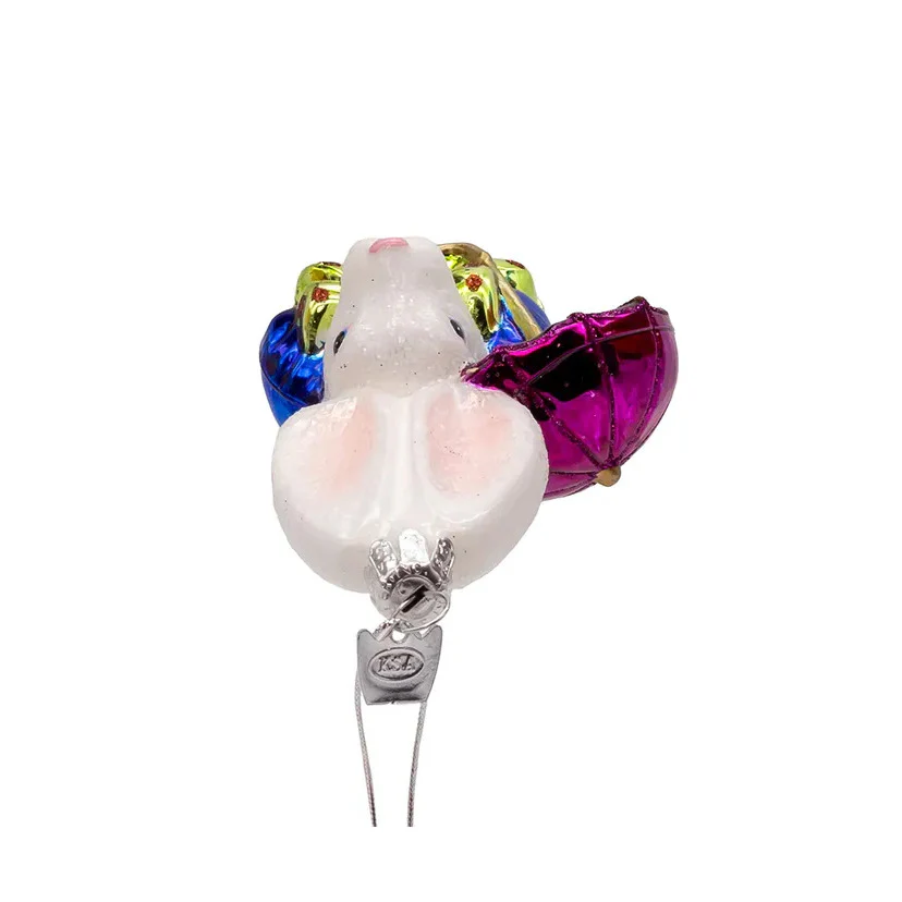 Noble Gems™ Glass White Rabbit Head Ornament, 4.5" - Image 5
