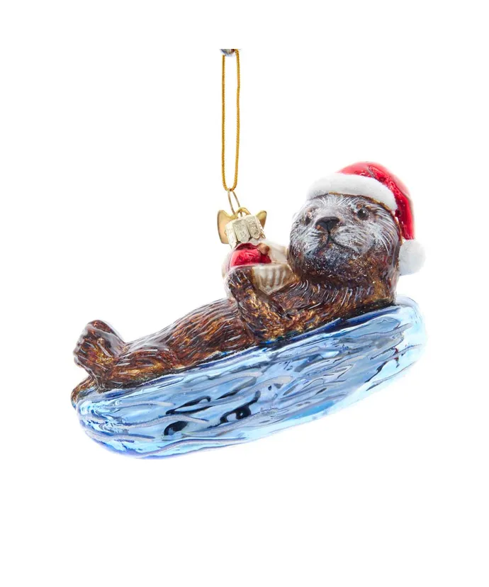 Noble Gemsâ„¢ Sea Otter Glass Ornament