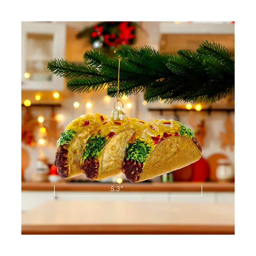 Noble Gems⢠Tacos Glass Ornament, 5.25" - Image 2