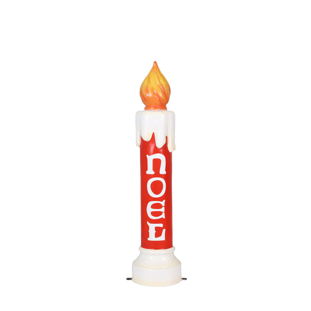 Large Fiberglass Noel Candle Statue, 41"