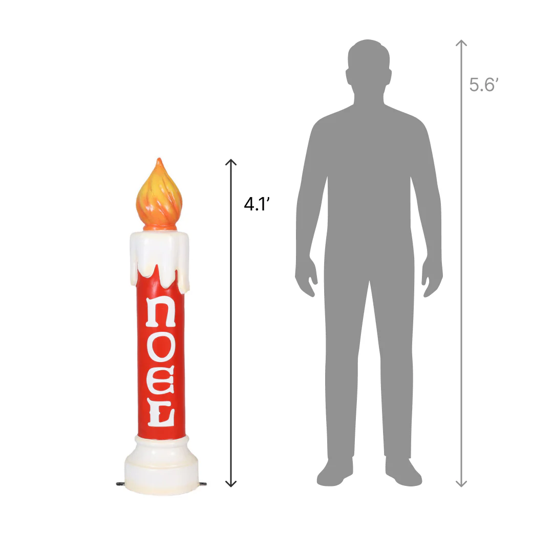Large Fiberglass Noel Candle Statue, 41" - Image 2