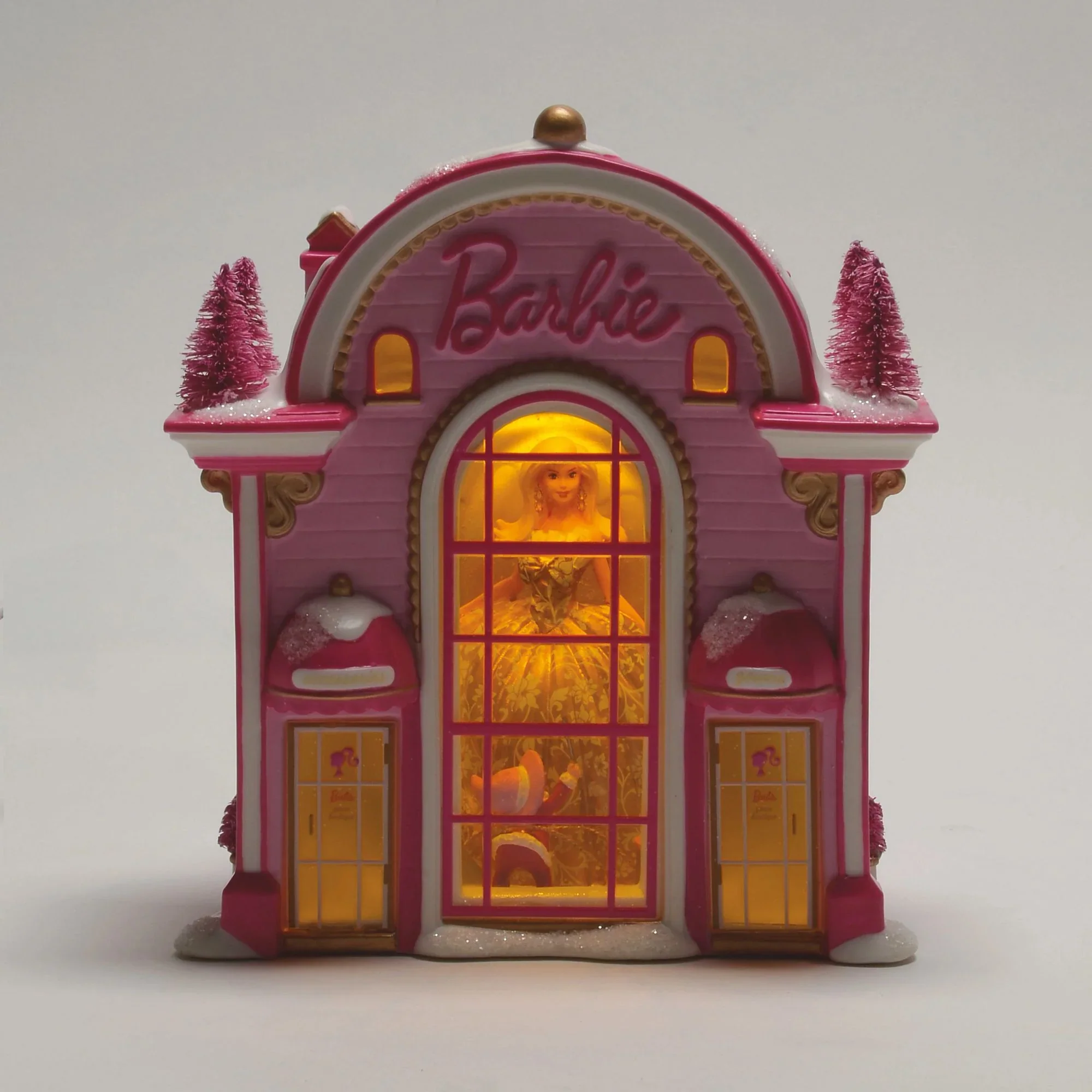 North Pole Series Village - Lighted Barbie Gown Boutique Figurine, 6.4" (Set of 2) - Image 11