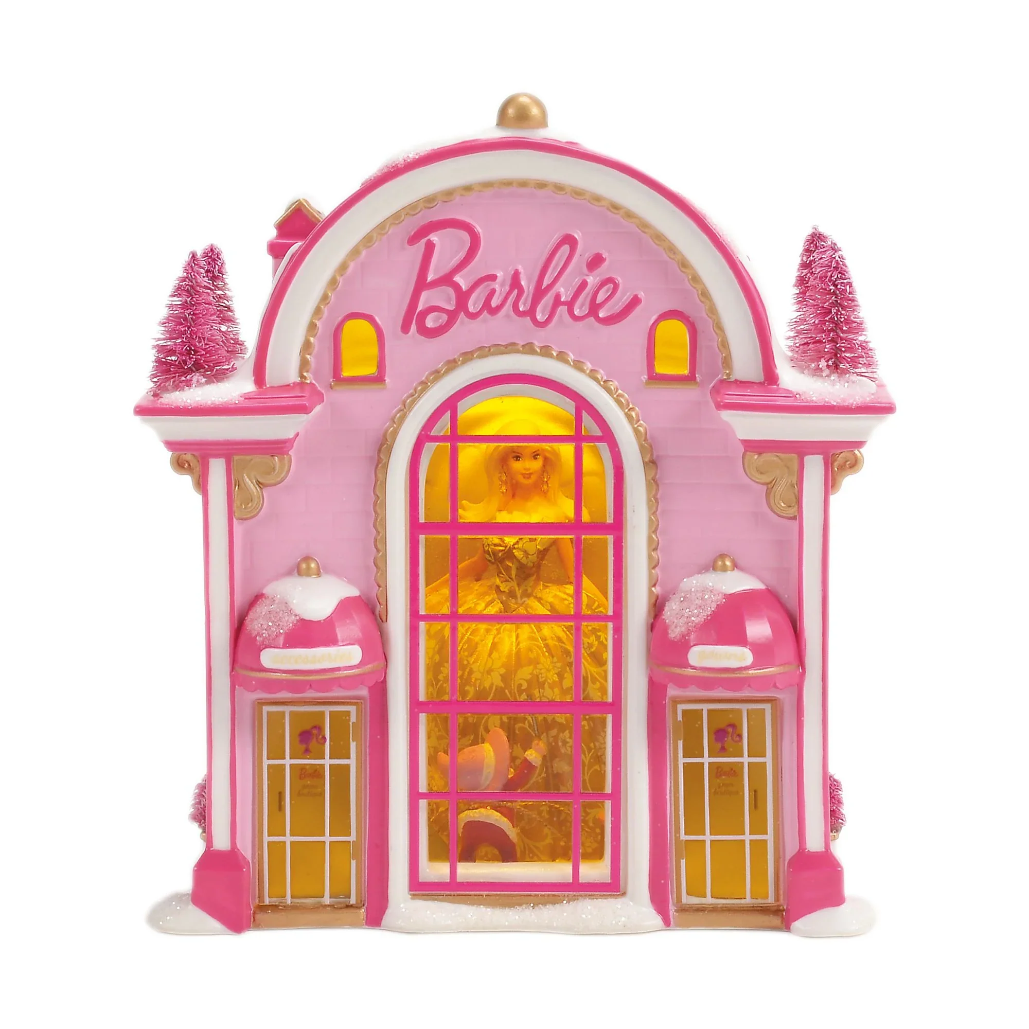 North Pole Series Village - Lighted Barbie Gown Boutique Figurine, 6.4" (Set of 2) - Image 12