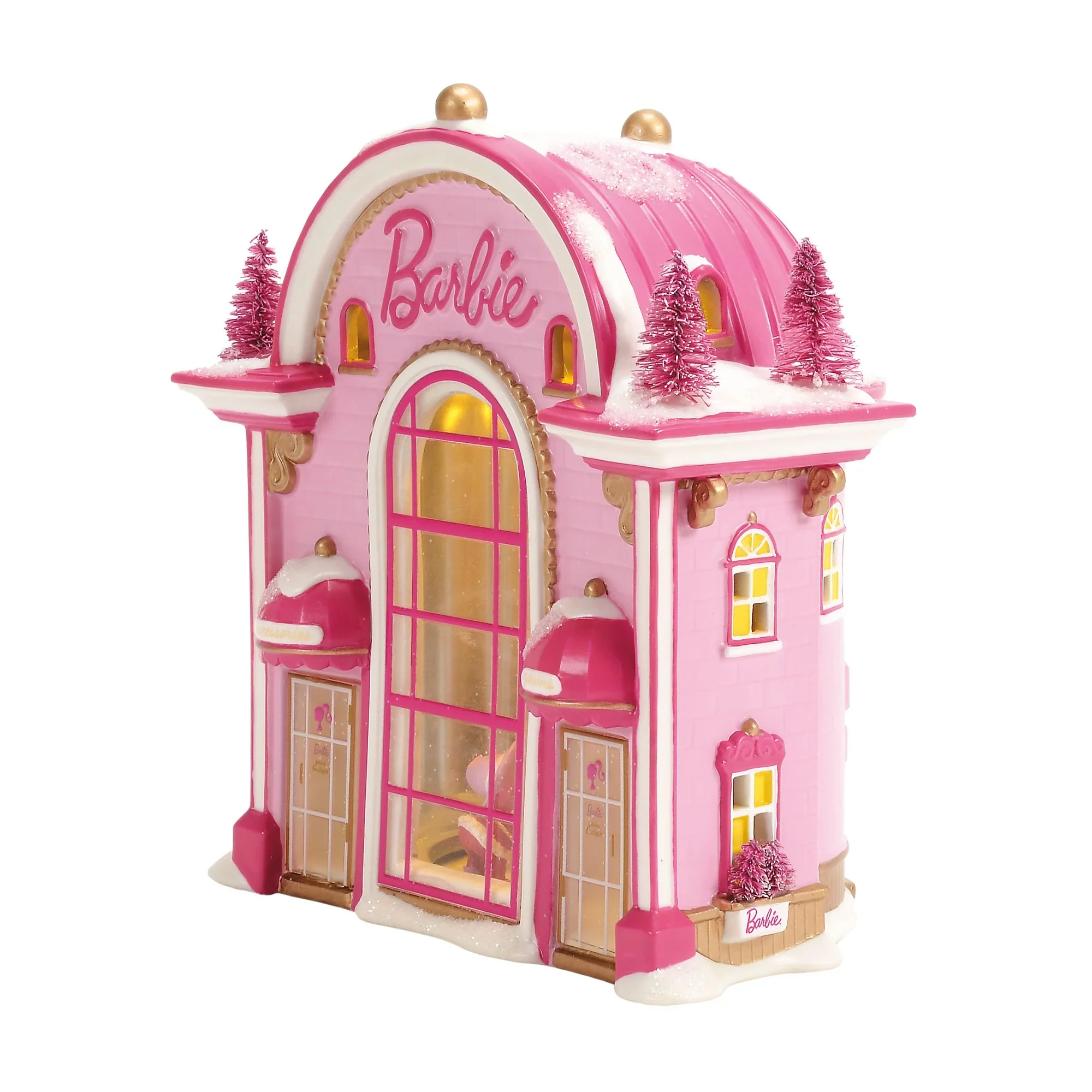 North Pole Series Village - Lighted Barbie Gown Boutique Figurine, 6.4" (Set of 2) - Image 7