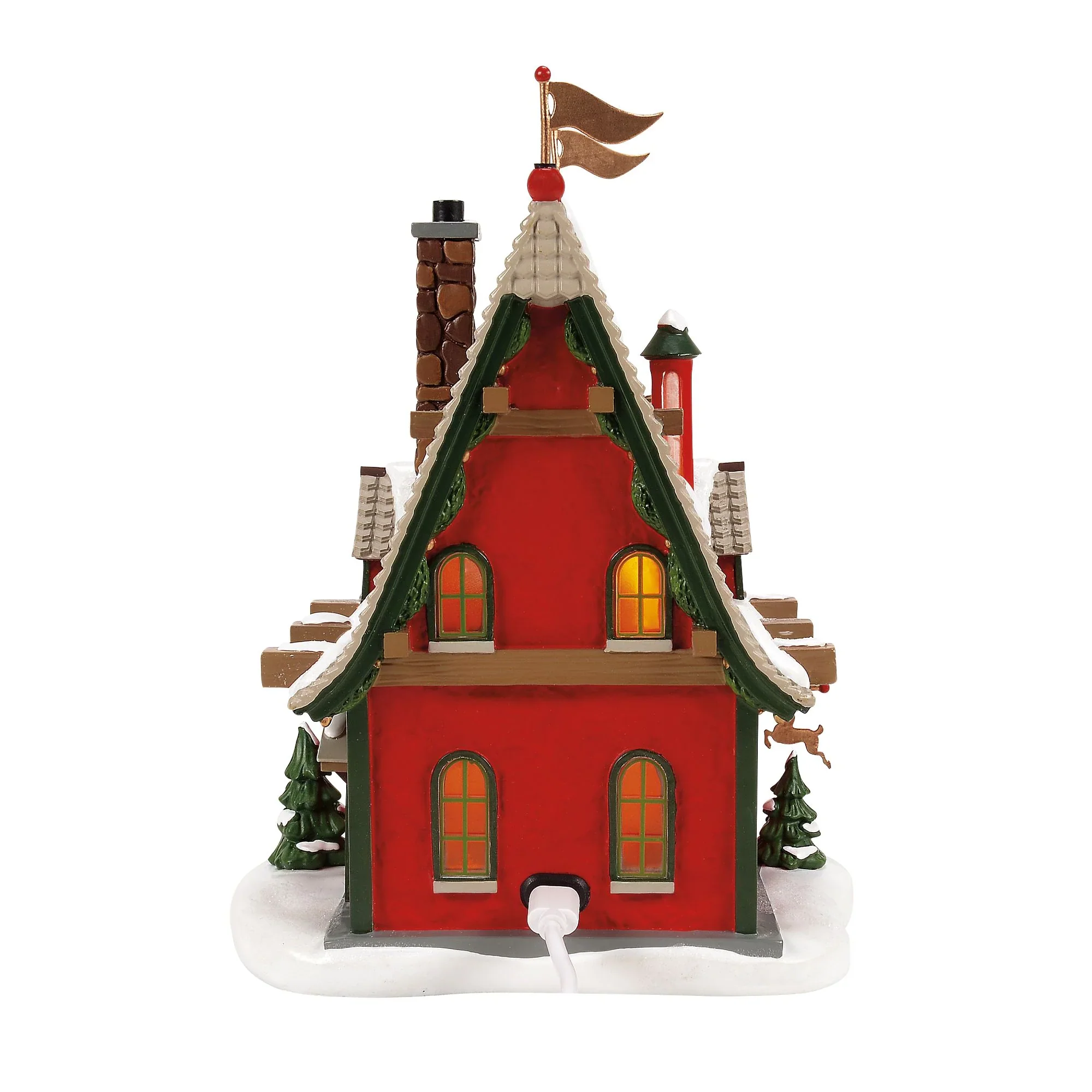 North Pole Series Village - Lighted 50th Reindeer Acres Stable Figurine, 8" - Image 2