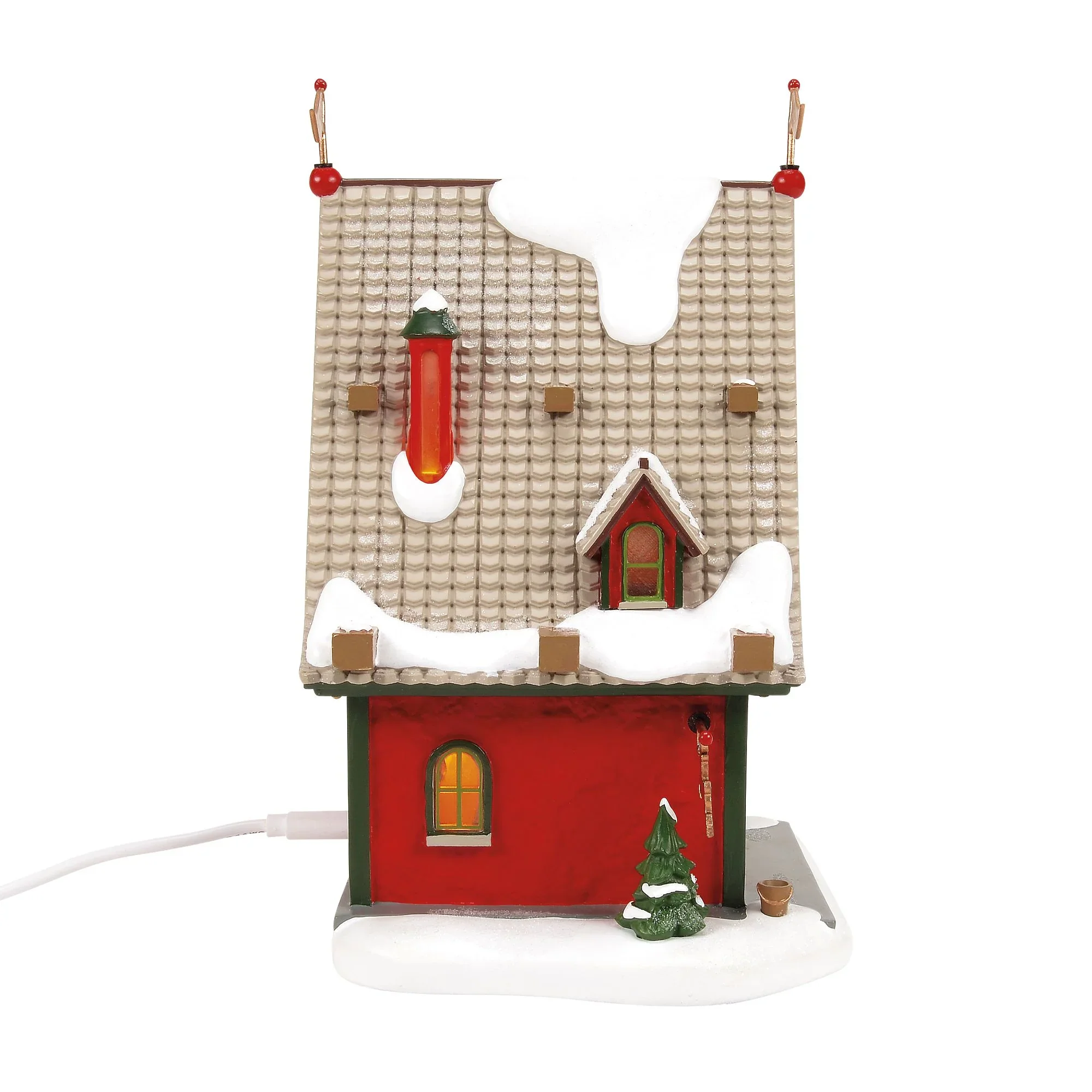 North Pole Series Village - Lighted 50th Reindeer Acres Stable Figurine, 8" - Image 3