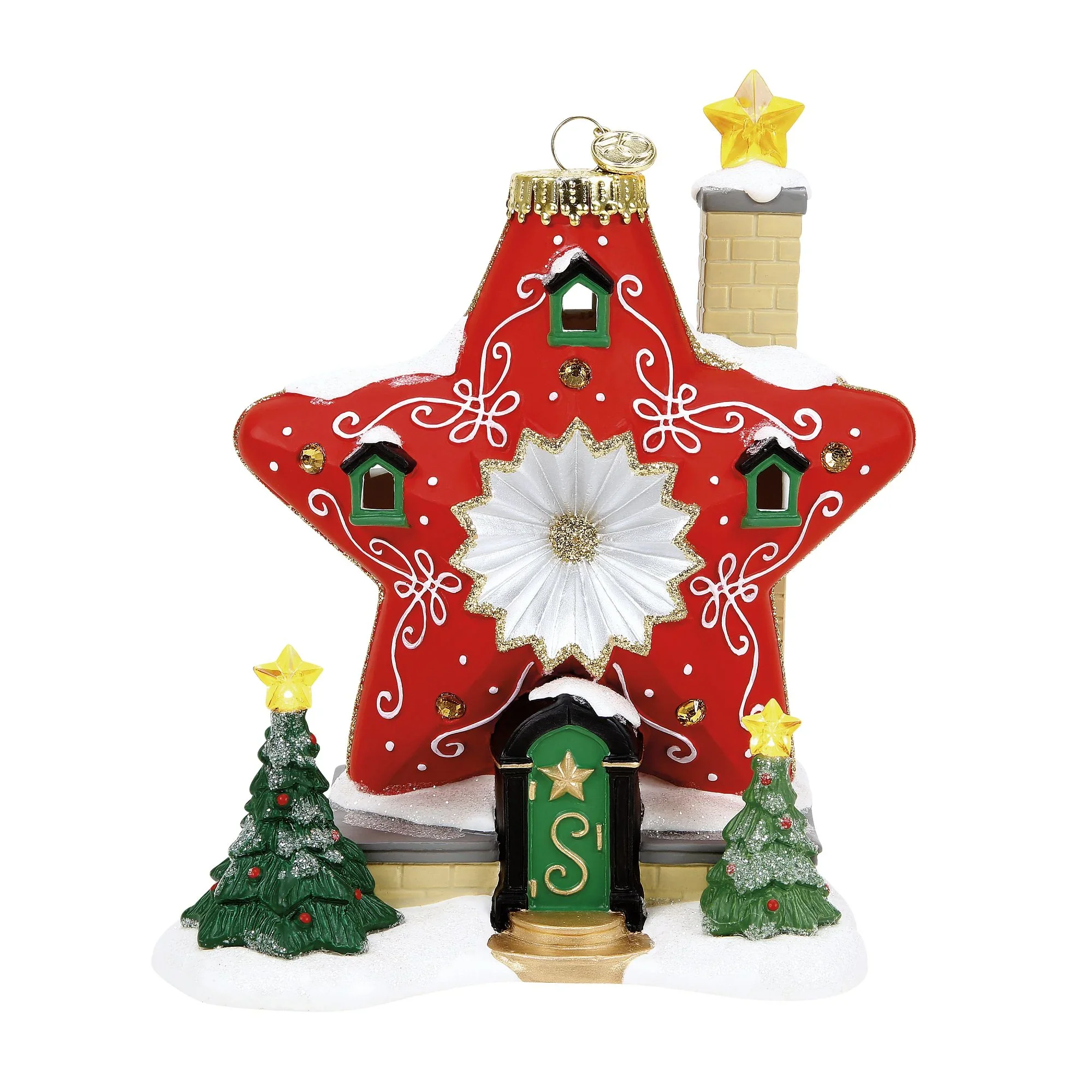 North Pole Series Village - Sparkle Star House Figurine, 7.24"