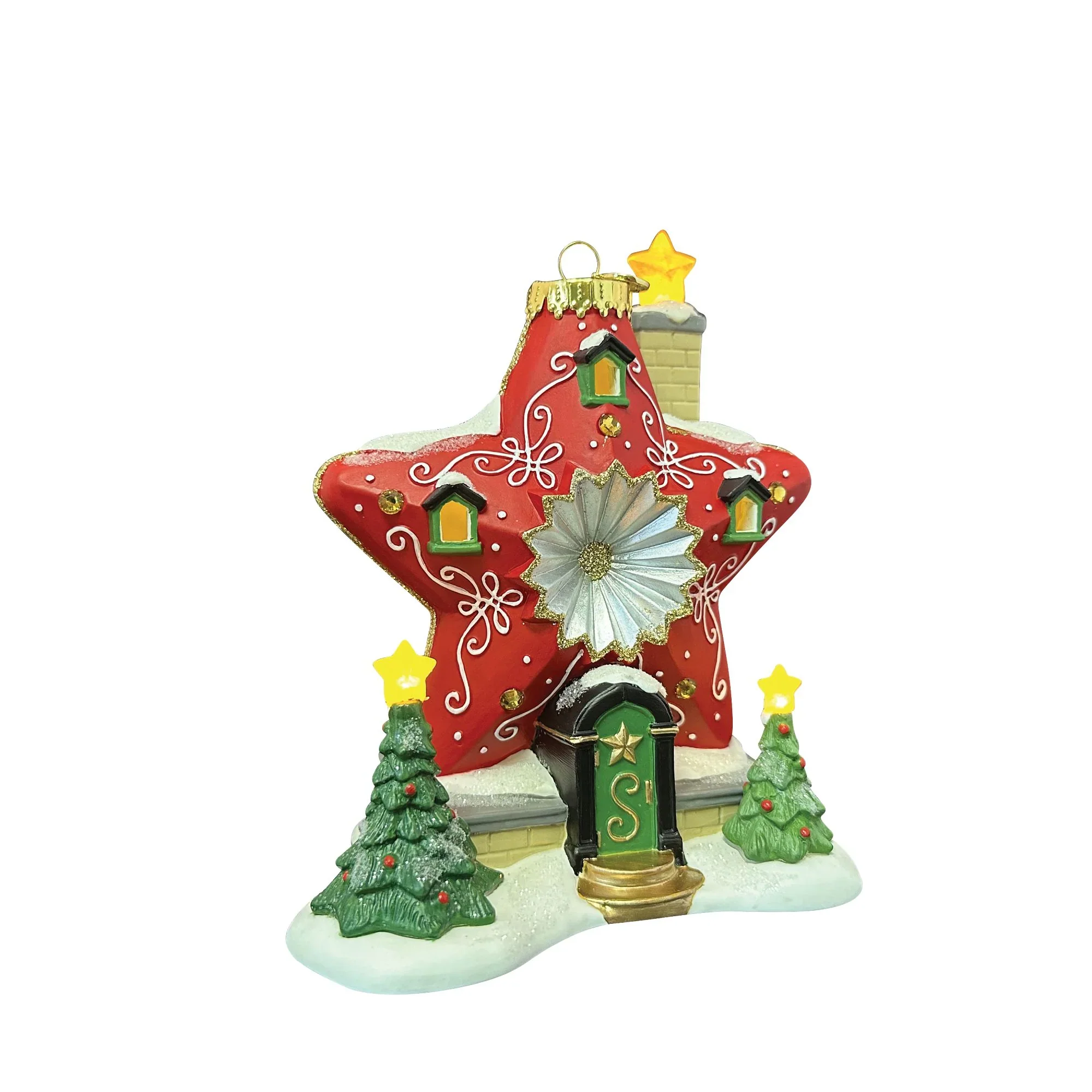 North Pole Series Village - Sparkle Star House Figurine, 7.24" - Image 2