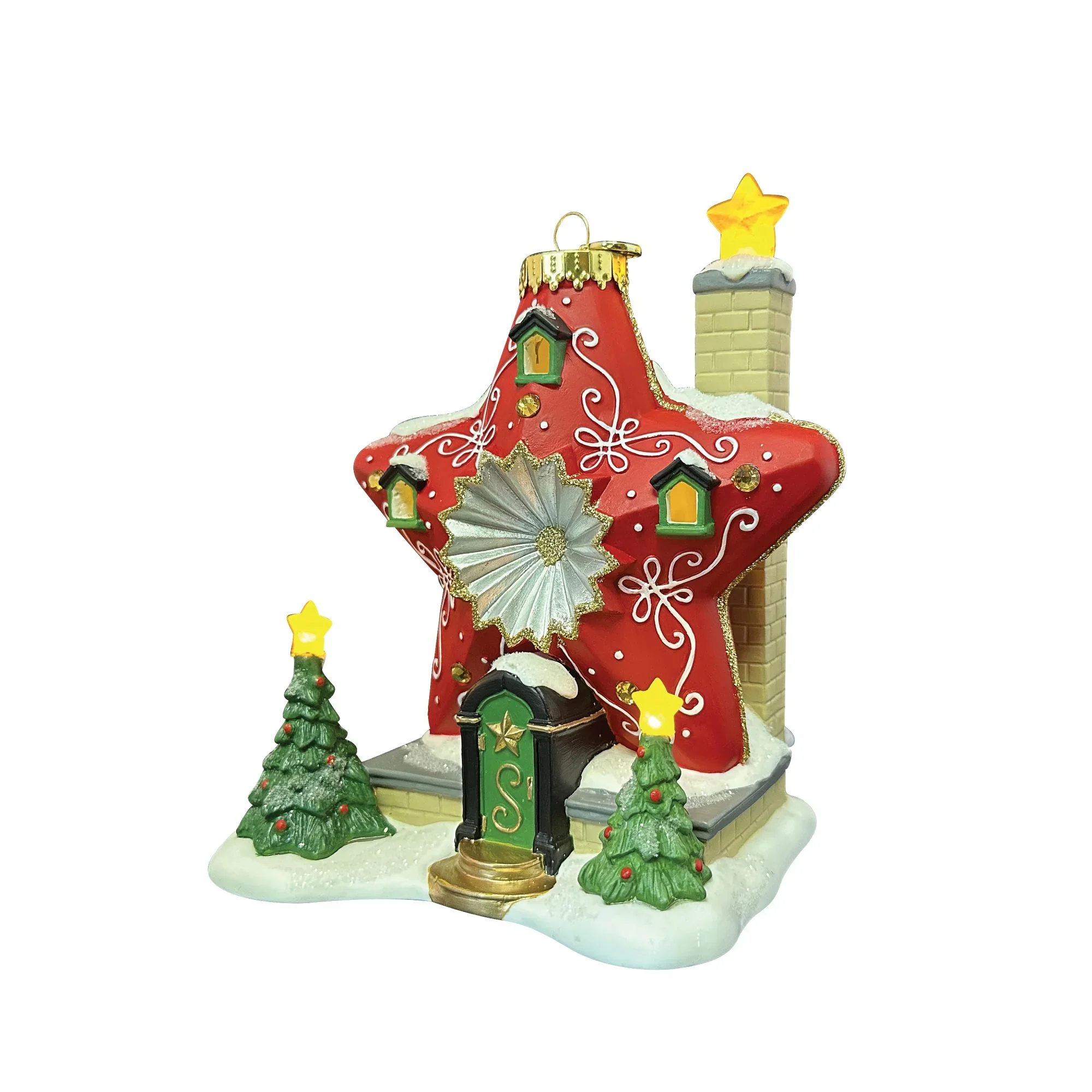 North Pole Series Village - Sparkle Star House Figurine, 7.24" - Image 3
