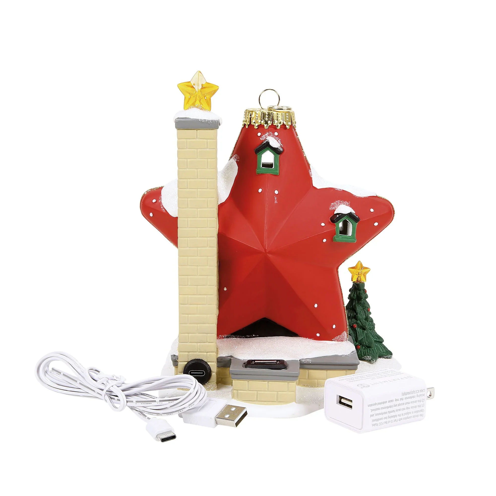 North Pole Series Village - Sparkle Star House Figurine, 7.24" - Image 4