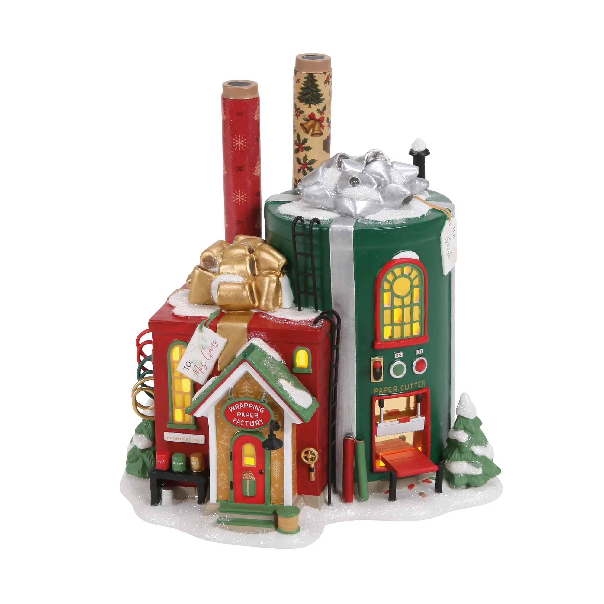 North Pole Series Village - Wrapping Paper Factory Figurine, 7.5"