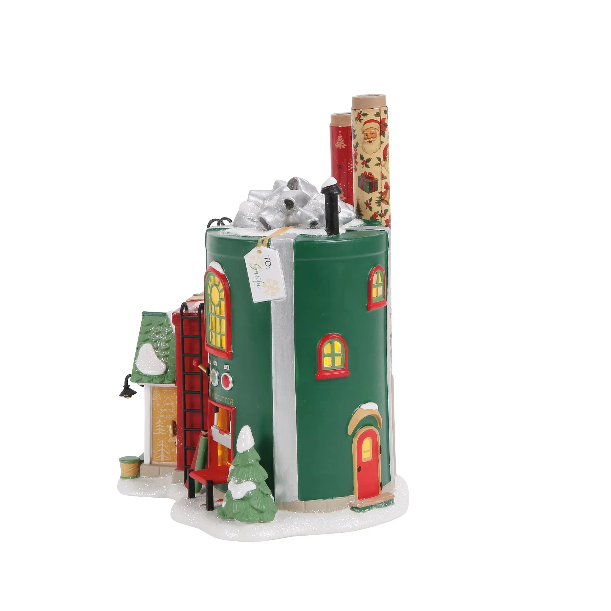 North Pole Series Village - Wrapping Paper Factory Figurine, 7.5" - Image 3