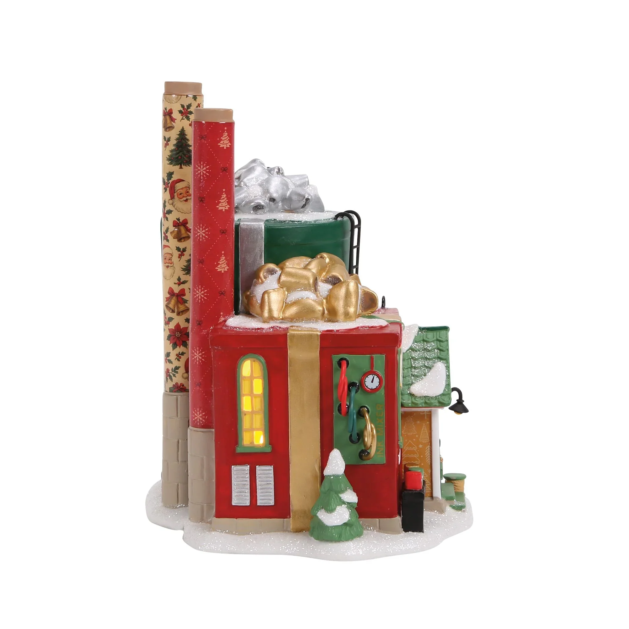 North Pole Series Village - Wrapping Paper Factory Figurine, 7.5" - Image 4