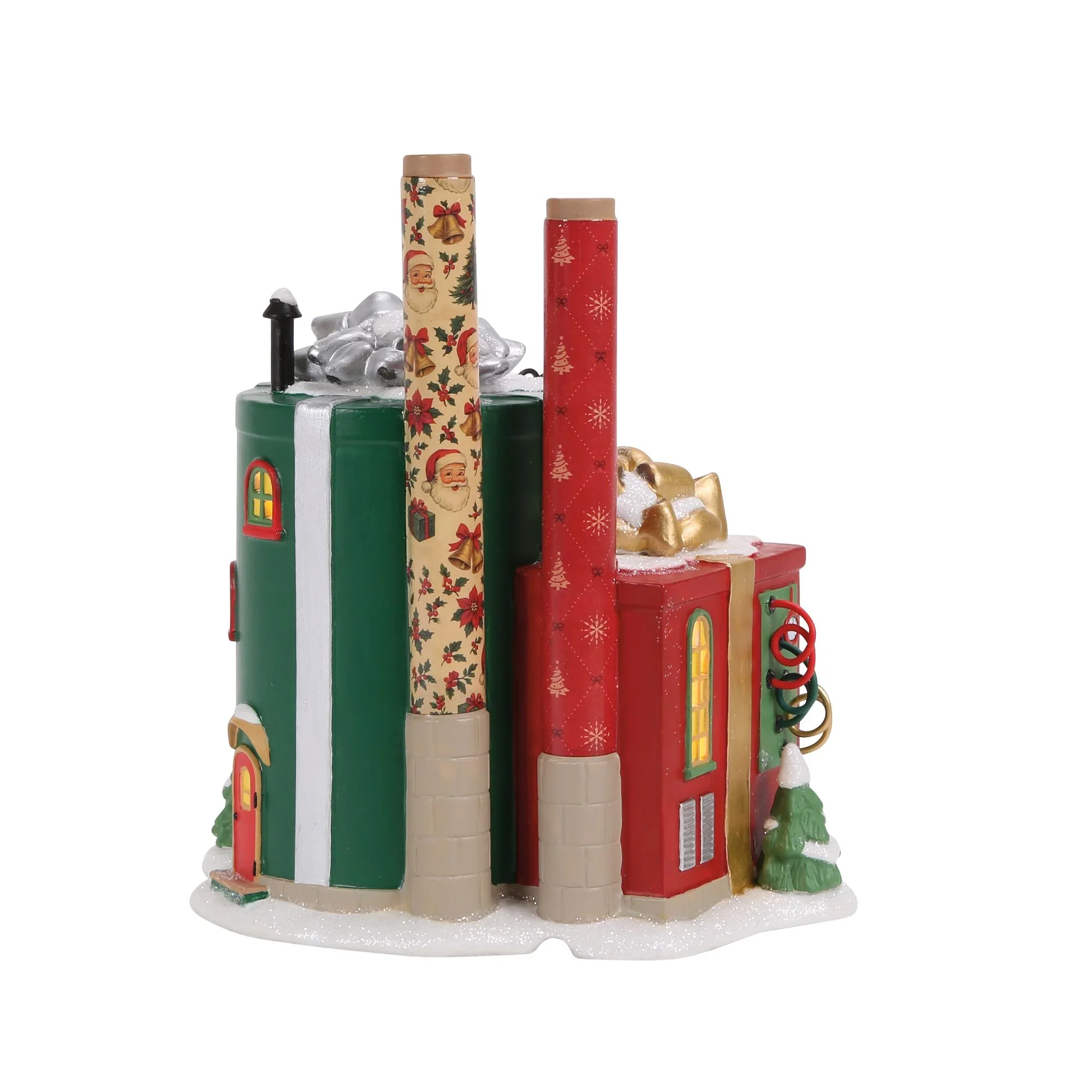 North Pole Series Village - Wrapping Paper Factory Figurine, 7.5" - Image 7