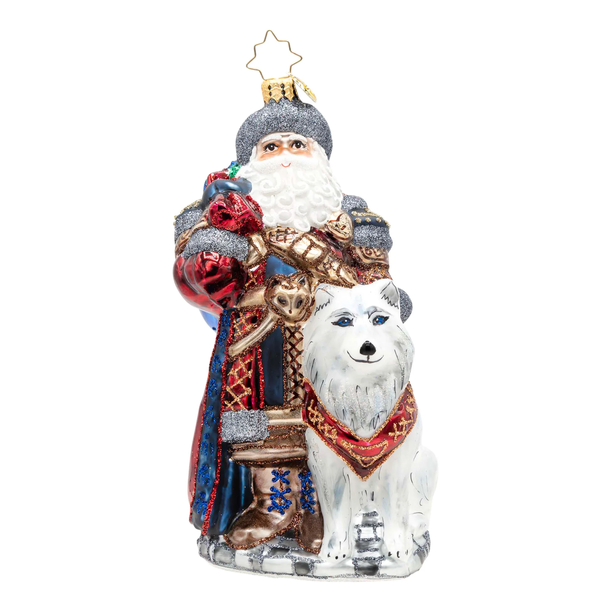 Northern Nicholas Santa Glass Ornament, 6.75" - Image 2