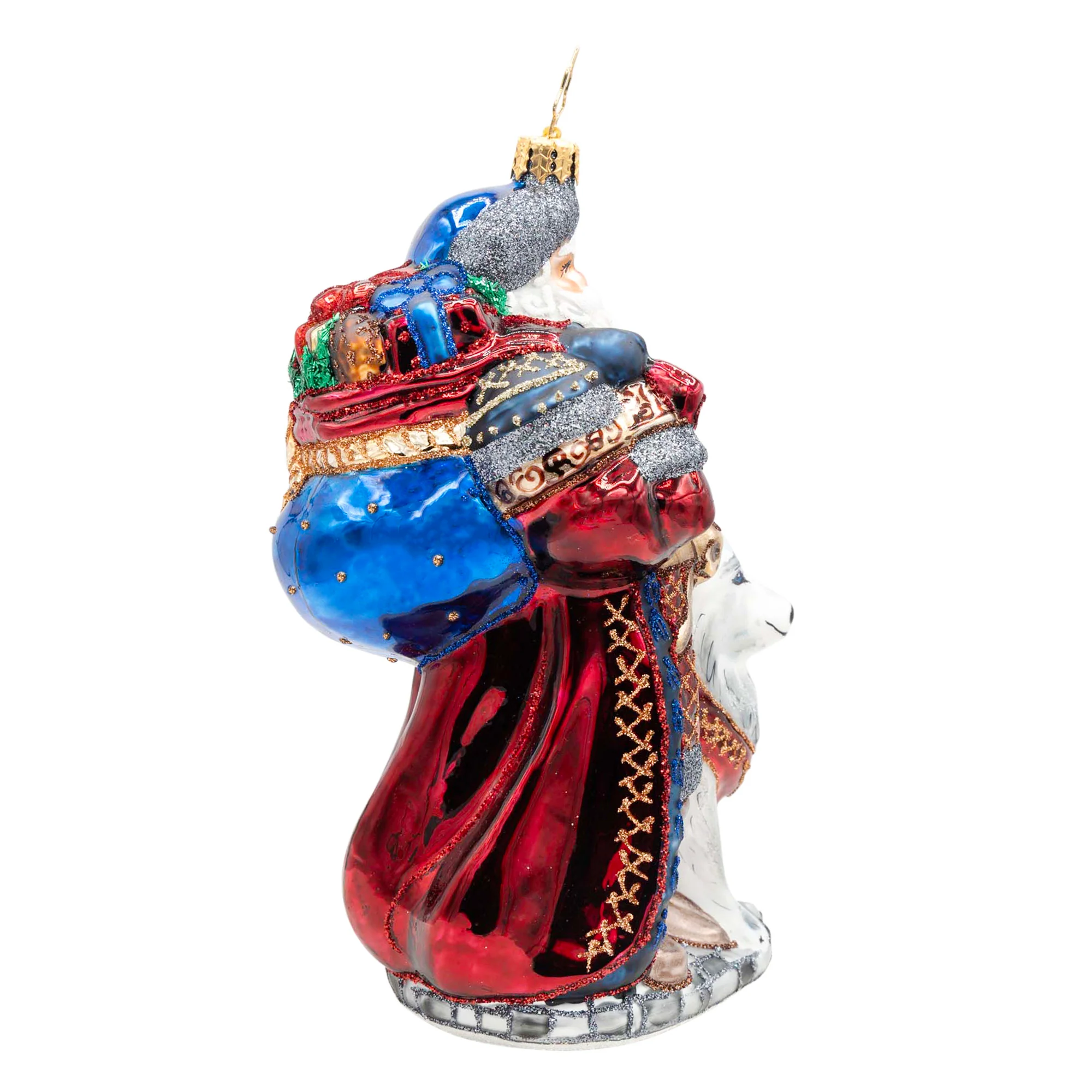 Northern Nicholas Santa Glass Ornament, 6.75" - Image 5