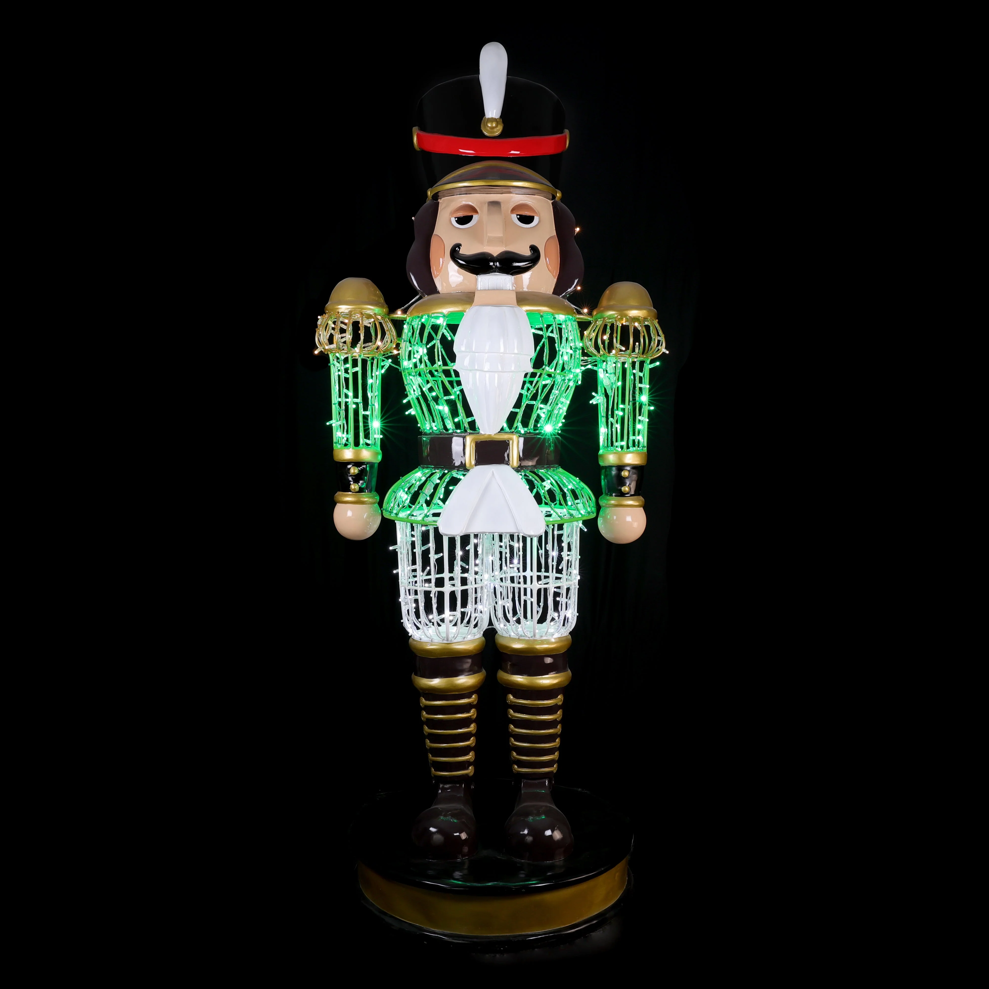 Large Fiberglass Traditional Nutcracker Figure, LED Lit - Image 4