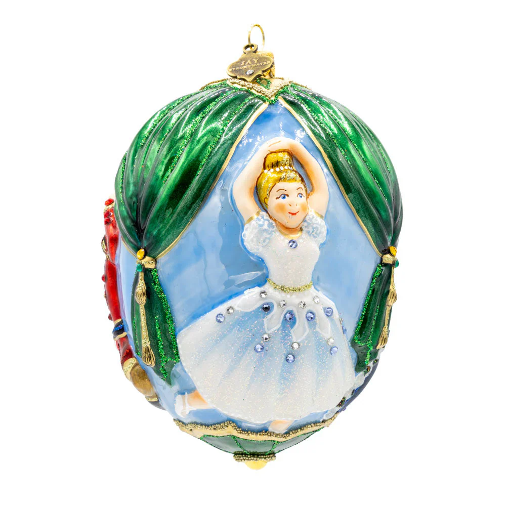 Nutcracker Suite Glass Egg Ornament, 4.25" - Image 3