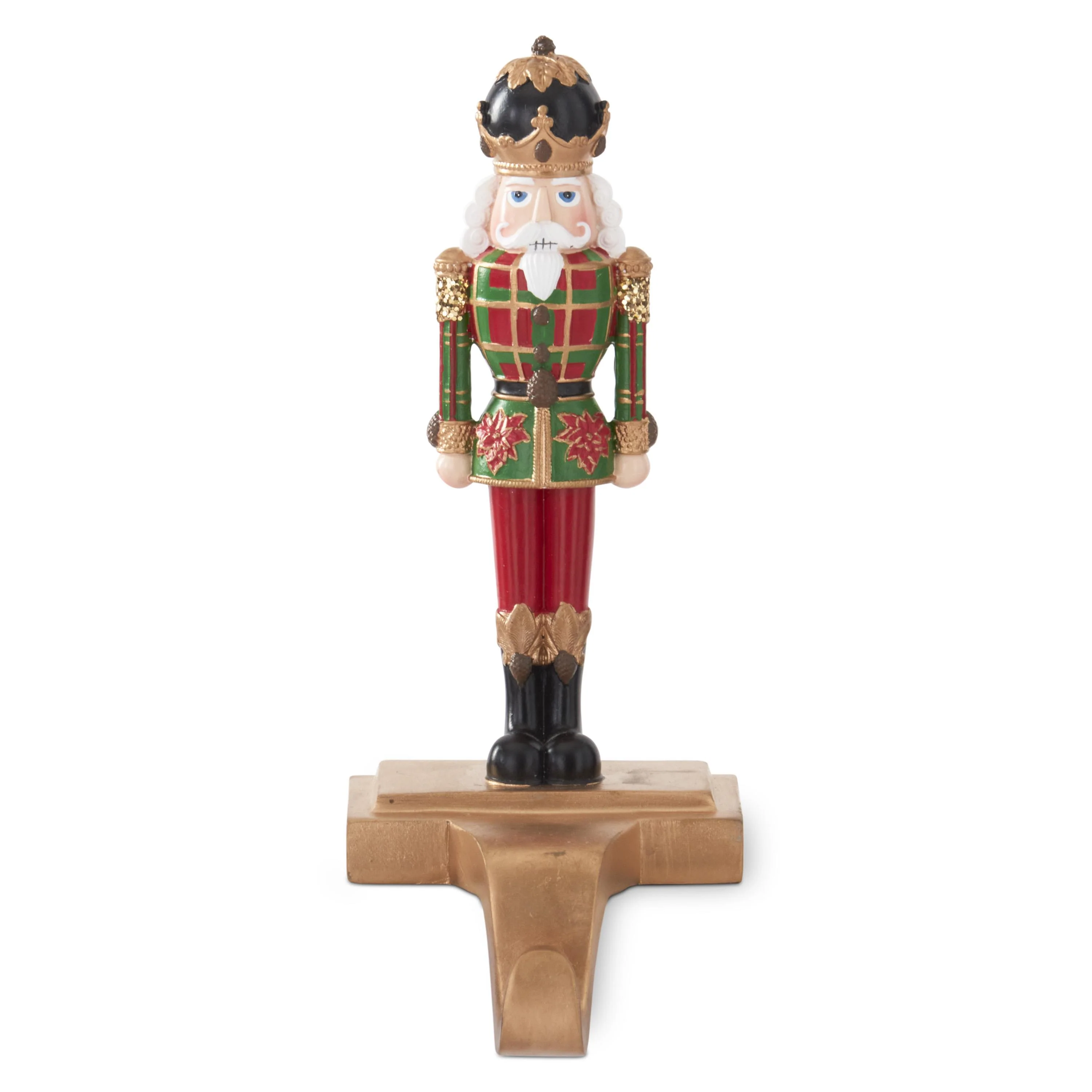 Nutcracker w/ Red & Green Plaid Coat Tabletop Figurine, 9.25"